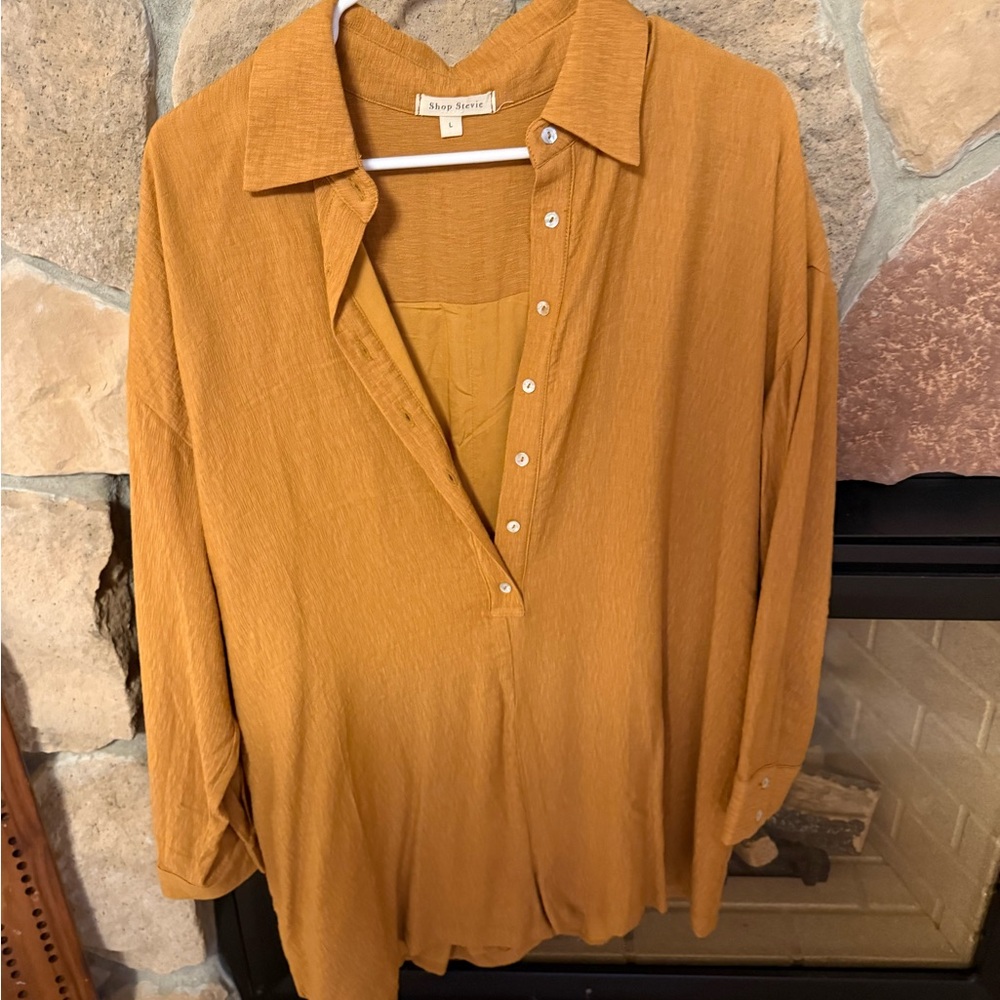 Shop Stevie Golden Button-Down Shirt